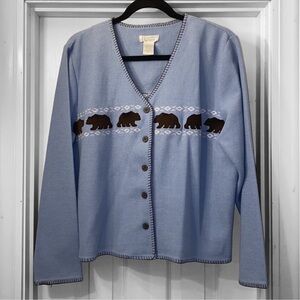 Christopher & Banks Bear Trail Button Front Cardigan